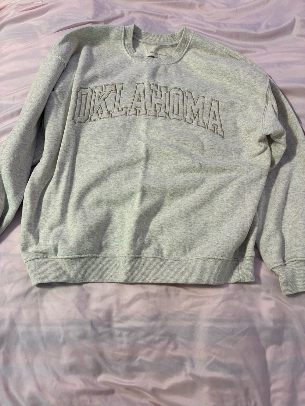 State of Mind Light Gray Oklahoma Crewneck Sweatshirt
